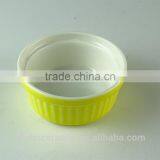 Bulk Stock Yellow Glazed Stoneware Ceramic Porcelain Ramekin for Cake Soup thumbnail-2