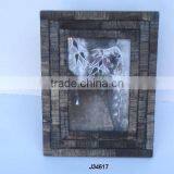 Three Step Rough Horn Mosaic Photo Frame With Carving Available in All Photo Sizes thumbnail-1