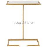 Simple Design Iron Black Color Metal End Table With Glass Top for Living Room High Grade Quality thumbnail-3