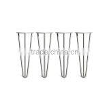 14 Inch 2 Rod Durable Chrome Hairpin Table Legs Metal Leg With Wood Top thumbnail-2