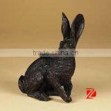 Black Bronze Rabbit Statue Indoor Decoration thumbnail-1
