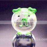 French Hot Promotional Glass Pig Sculpture/handicraft for Children thumbnail-1