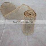 Vintage Rustic Burlap Wired Ribbon 6'' Wide 10 Yards Long thumbnail-1