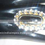 BLACK WHITE Gold TONE KUNDAN CZ COCKTAIL FASHION FINGER Ring R049B thumbnail-1