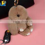 2016 New Style 18 cm Colorful Real Rabbit Pendant Keychain for Handbag thumbnail-2