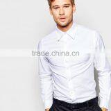 Mens Slim Fit White Formal Shirt Uniform Dress Shirt thumbnail-1