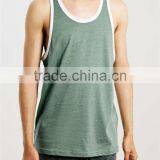 Trade Assurance Supplier Cheap Wholesale Green and White Ringer Gym Vest for Men thumbnail-1