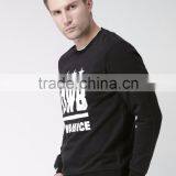 Black Custom Printed Sweatshirt Fleece Lined Autumn Casual Mens Clothing Pullover 80% Cotton 20% Polyester Fabric Material Sweat thumbnail-3