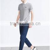 Stripe Chest Embroidery 100% Cotton Polo T-shirt thumbnail-2