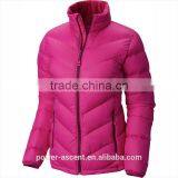 Hot Sale Wind Resistant Pink Ladies 30D Nylon Down Jackets