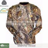 Wholesale High Qulity Dry Fit Unisex Comfortable Merino Wool Camo Outdoor Sports t Shirts Bulk Outdoor Shirt thumbnail-4