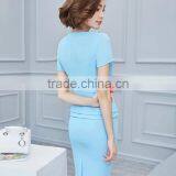 Custom Short Sleeve V-Collar Hot Selling New Formal Dress Woman Suit Wholesale thumbnail-6