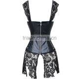 Instyles Plus Size Faux Leather Lace Venice Corset G-string Wet Look Clubwear Lingerie thumbnail-2