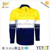 Hi-vis Lightweight Long Sleeve Closed Front Two Tone Cotton Work Shirts thumbnail-1
