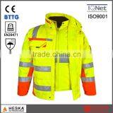 EN20471 EN343 3:3 High Visibility 3 in 1 Parka Safety Reflector Jacket