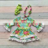 Children Frocks Designs Baby Clothes Animal New Summer Girl Lace Floral Print Dress thumbnail-1