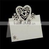 Paper Wedding Party Name Place Cards Heart Hollow Off-white thumbnail-1