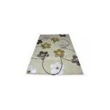 Handmade Milky White / Beige Acrylic Floral Area Rug / Carpet Customized Pattern