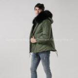 Black Women Winter Mrs Fur Wholesale Short Parka Jacket Professional Manufacturer thumbnail-2
