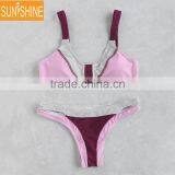 Tank Straps Bathing Suits Splicing Bikini Set Brazilian Swimwear Manufacture Private Label thumbnail-1