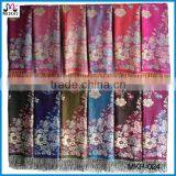 Women's Pashmina Jacquard Cottton Floral Shawl thumbnail-1