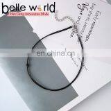 Fashion Simple Chocker Necklaces Black Leather Knot Thin Choker Necklace thumbnail-6