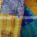 Silk Sari Patchwork Floor Cushions Silk Kantha Patchwork Floor Pillows thumbnail-3