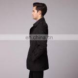 Double-breasted Winter Black Long Coat Mens Spring Windbreaker thumbnail-2