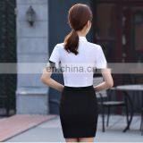 Summer Hot Selling Elegant Fitted Chiffon Contrast Color Collar Custom Office Business Slim Shirt thumbnail-4