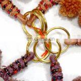 Pom Pom Indian Key Chain Handmade Crafted 5 PC's Lot Boho Look Retro Brown thumbnail-4