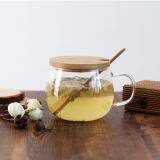 Eco-Friendly Reusable New Style Stylish Glass Coffee Cup With Bamboo Lid thumbnail-4