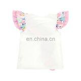 Unique Ruffle Flutter Sleeve Girl Top Baby White Color Top With Colorful Ruffles thumbnail-2