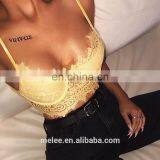 Women Sexy Solid Lace Transparent See Through Short T Shirt Spaghetti Strap Tops Camis thumbnail-3