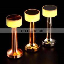 Luxury Decorative Gold Aluminum Hotel Restaurant Rechargeable LED Lighting BarTable Lamp