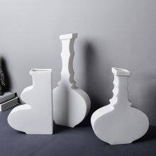 Minimalism White Gourd Frosted Firm Tall Large Ceramic Vase For Living Room Shopping Mall thumbnail-2