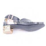 Happy Feet Snake Print Upper and Front Toe Fancy Low Heel Ladies Sandals With Buckle thumbnail-6