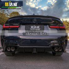 Gloss Black Body Kit Rear Bumper Lip Diffuser Spoiler With LED For BMW G20 Rear Bumper Lip thumbnail-4