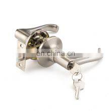 Lever Door Handle Locks Reversible Right and Left Handed Handles Lock Set Iron Black Finish Single Cylinder Deadbolt Handle Lock thumbnail-1