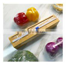 Single Bamboo Magnetic Plastic Wrap Dispenser With Slide Cutter Cling Wrap Dispenser thumbnail-1