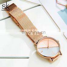 Ladies Clock SK Luxury Women Watches Fashion Female Quartz Wristwatches K0095L Relogio Feminino Steel Mesh Band Watch Woman thumbnail-4