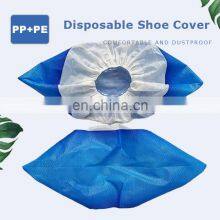PP+CPE Coated Overshoes Blue+White Shoecover Medical Waterproof Shoe Cover thumbnail-3