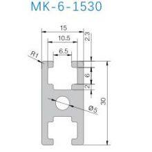 MK-6-1530 1530 Industrial Aluminum Profile 6mm T Slot Black Anodized for 3D Printer Factory Price thumbnail-2