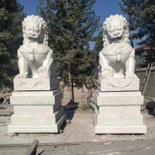 Stone Lion Manufacturer, White Jade Carved Lion Door Decoration, Finely Carved Stone Lion Wholesale thumbnail-2