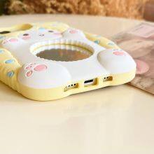 Creative Cartoon Cute Blanket Bear Makeup Mirror Silicone Shock Protection Phone Case IPhone 11 12 13 14 15 Pro Max thumbnail-2