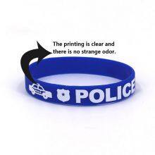 Hot Selling Manufacture in Stock Security Kids Blue Silicone Wristband Sport Activity Soft Print Bracelet thumbnail-2