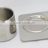 double wall stainless steel coffee mug with plate and spoon