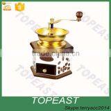 Classic Wood Manual Coffee Hand Grinder Home Coffee Bean Grinder Mill w/ Brush