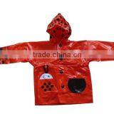 Wholesale Cute Hooded Waterproof Kids Plastic Raincoat Pink thumbnail-2