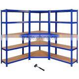 1 x Corner Racking Garage Shelving 2 x 90cm Bays Metal Heavy Duty MDF Shelves thumbnail-1