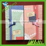 Hot selling logo printed cheap eco recycled paper notebook with pen for office promotion